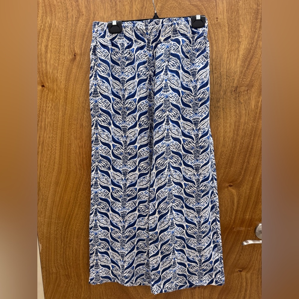 Lilly Pulitzer Bal Harbour Wide Leg Linen Palazzo Pants A Mermaids Tail print.